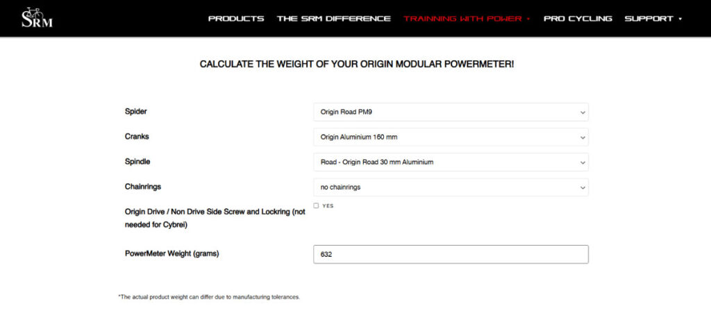 ORIGIN WEIGHT CALCULATOR